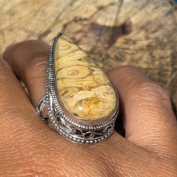 Landscape Picture Jasper Ring Size 8 - Picture 2 of 9